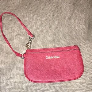Red leather hand bag